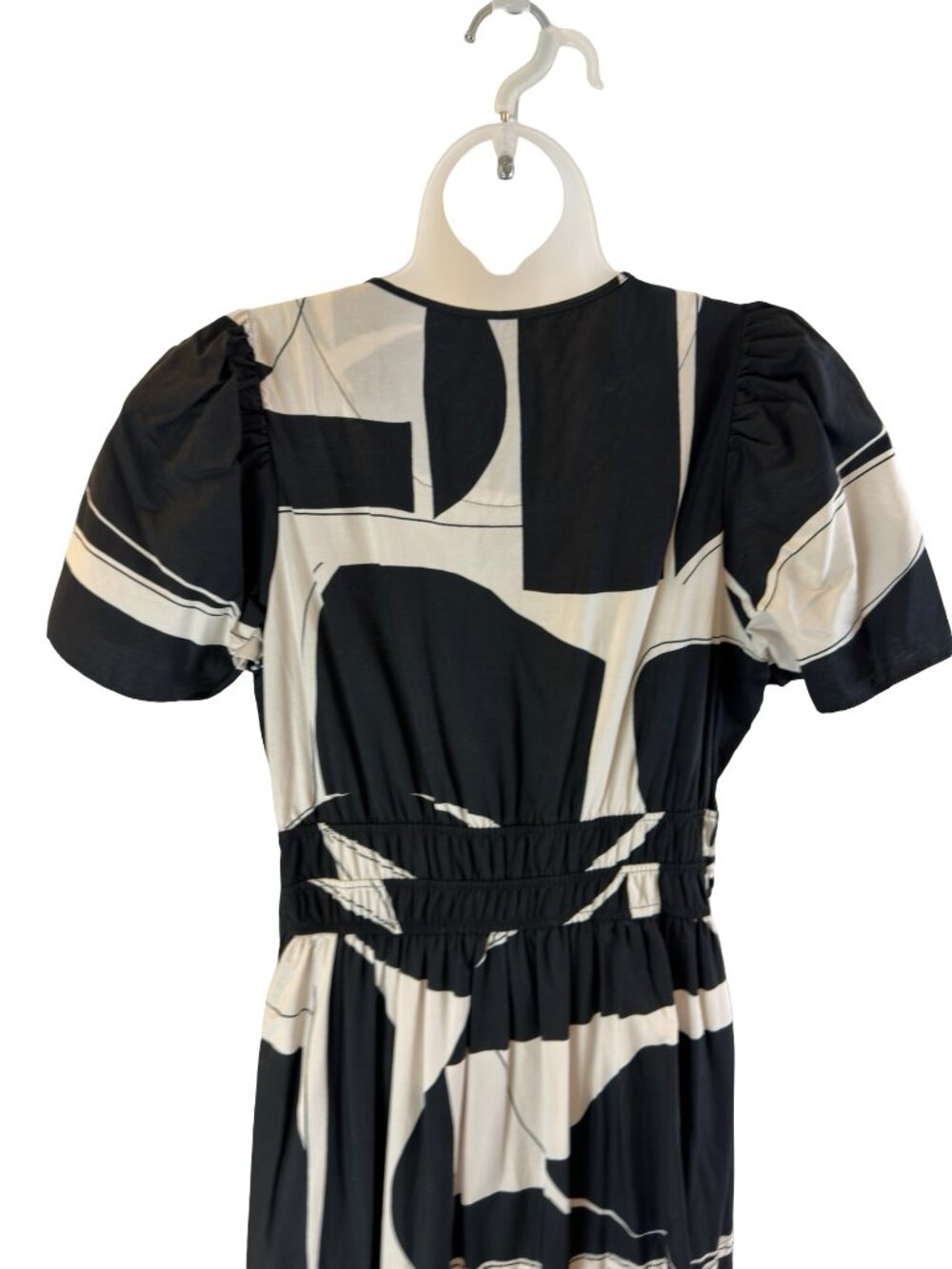 Anthropologie Maeve The Somerset Maxi Dress Black White Geometric Size Medium - Picture 6 of 13